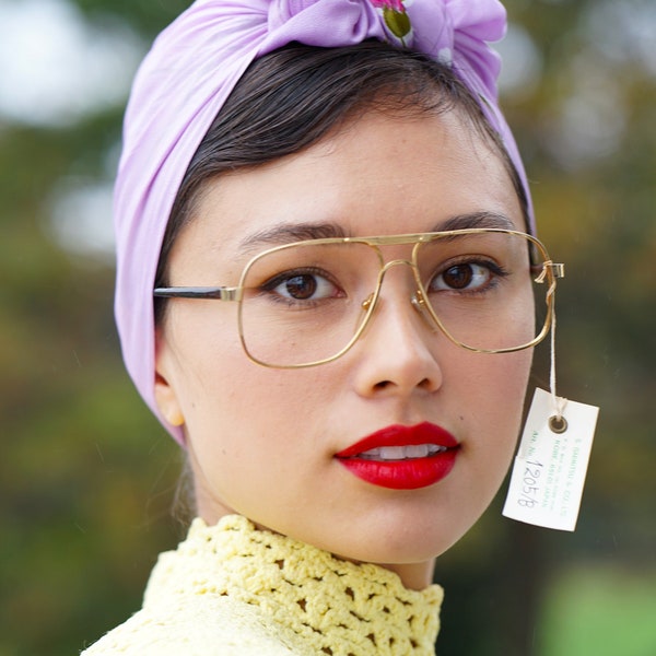 thumbnail image 2 of Men's Vintage Retro Wood Glasses, Gold Frame Oval Clear Lens Eyewear, UV400 2 of 4