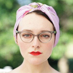 Vintage Liberty cateye Eyeglasses 1950&#39;s New Old Stock green and clear Tone Rockabilly cat eye frames Made In USA