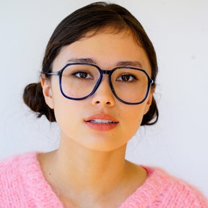 Vintage Eyeglasses 1980s/Glasses/New Old Stock/hipster/disco/frames By martin Wells Blue Tone Made In Australia