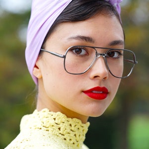 Vintage Brillen 1970er Jahre Frames Aviator Retro Style Brille Made In Korea New Old Stock von Aden Grey Tone