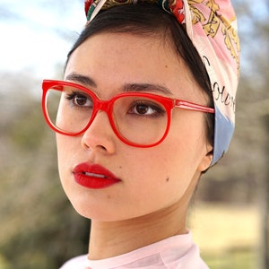 Vintage eyeglasses 1970's Frames/eyeglass/hipster/ red tone Made In USA