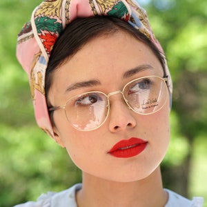 Vintage Eyeglasses 1990s/Glasses/New Old Stock/wire rim 90s frames Gold  toned Frames Eyeglass By Luis Vietelli Made In France