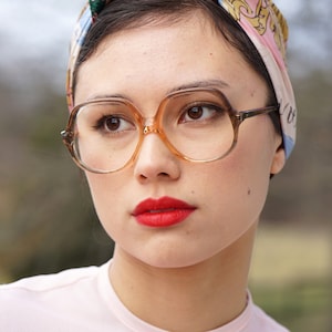 Vintage eyeglasses 1970&#39;s Frames/eyeglass/hipster/retro multicolor tone Made In Hong Kong Oversize hippie