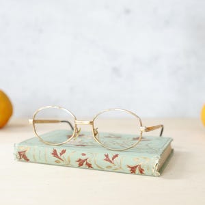 Vintage Eyeglasses 1960s Gold Filled  NOS Round frames  semi oval shaped