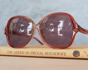 Gafas de sol vintage de los años 70, nuevas, de stock antiguo, estilo abuela chic, discoteca de Hong Kong retro.
