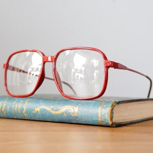 Vintage eyeglasses 1990&#39;s Frames/eyeglass/hipster/ Made In Korea red tone by elan