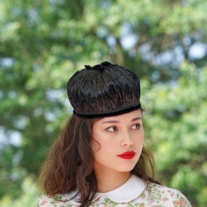 Vintage Straw Pillbox, 1950s-60s Hat, Vintage Hat, Women Hat, Church Hat, Wedding Hat, Tea Party Hat, Retro MCM Hat, Jackie O Hat