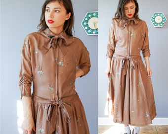 Vintage 1950s Shirtwaist Dress Size M by R&K, Vintage Dress, 1950s Dress, New Look Dress, Vintage Clothing, Retro Clothing, Mrs Maisel Dress