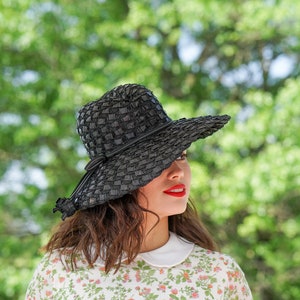 Vintage Straw Fedora Hat, Homburg Hat, 1950s-60s Hat, Vintage Hat, Sun Hat, Spring Summer Hat, Kentucky Derby Hat, Women Hat, Wedding Hat