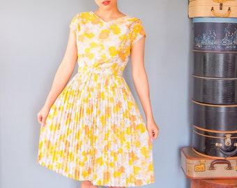 Robe vintage des années 1950 taille S, robe vintage, robe des années 1950, robe taille haute, vêtements vintage, vêtements rétro, robe Mme Maisel, robe d'été