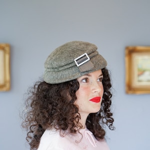 Vintage Wool Felt Half Hat, Bucket Hat, 1950s-60s Hat, Vintage Hat, Vintage Women Hat, Autumn Winter Hat, Miss Marple Hat, Holiday Hat