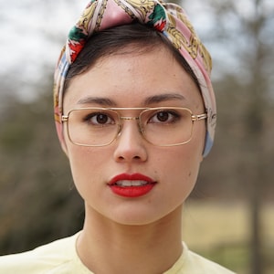 Vintage Eyeglasses 1970s Aviator Frames Made In Germany New Old Stock Gold tone