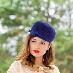 Vintage Fur Felt Pillbox Hat, 1950s-60s Hat, Vintage Hat, Vintage Women, Fall Winter Hat, Church Hat, Mrs Maisel hat, Retro Hat, Bubble Hat