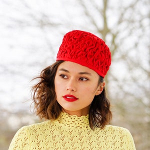 Vintage Pillbox Hat, 1950s-60s Hat, Vintage Hat, Vintage Women Hat, Church Hat, Wedding Hat, Tea Party Hat, Retro Hat, Jacket O Hat