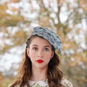 Vintage Wollhut Fascinator, 1940er-50er Jahre Wollhut, Frühlingshut, Derby Ascot Hut, Hochzeitshut, Frauenhut