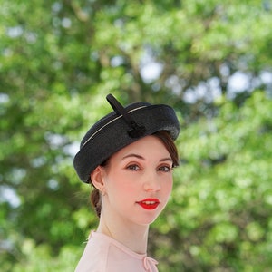 Vintage Straw Breton Hat, Pillbox Hat, 1950s-60s Hat, Vintage Hat, Vintage Women Hat, Spring Summer Hat, Retro MCM Hat, Wedding Hat
