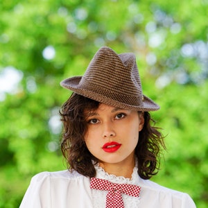 Vintage Park Royal Tweed Fedora Hat, Vintage Hat, 1960s Hat, Vintage Fedora, Church Hat, Vintage Millinery, Fall Winter Hat, Unisex Fedora