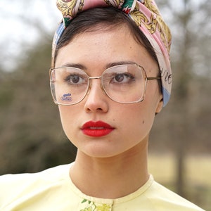 Vintage eyeglasses 1970's Frames/eyeglass/hipster/retro gold tone Made By Safilo made in italy