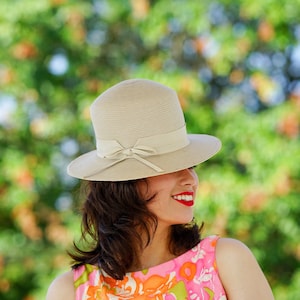 Vintage Straw Bucket Hat, 1950s-60s Hat, Vintage Hat, Vintage Women Hat, Mod Hat, Church Hat, Sun Hat, Tea Party Hat, Summer Hat, Boater Hat