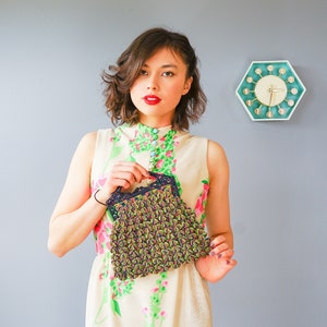 Vintage 1930s Crochet Plastic Frame Purse/ Vintage Purse/ 1930s-40s Purse/ Vintage Handbag/ Evening Bags/ Vintage Women Bag/ Cocktail Bag image 1