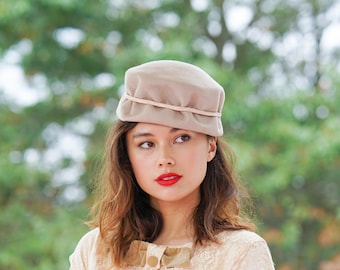 Vintage Wool Felt Bucket Hat, Cloche Hat, 1950s-60s Hat, Vintage Hat, Vintage Women Hat, Tea Party Hat, Fall Winter Hat, Church Hat, Mod Hat