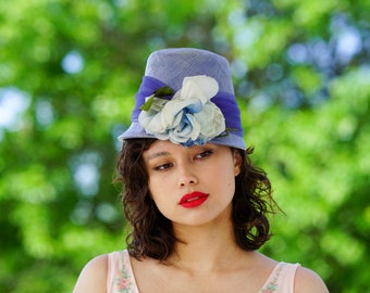 Cappello cloche vintage in paglia con motivo floreale, cappello vintage, cappello anni '50-'60, cappello a cestino di pesche, cappello da donna, cappello per il tè, cappello per il Kentucky Derby, cappello da matrimonio