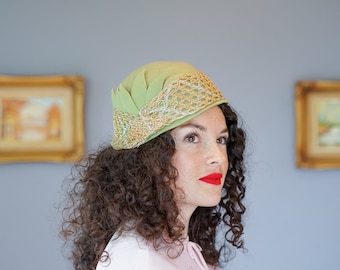 chapeau cloche en laine création New York des années 40, chapeau vintage Tilt, chapeau des années 1940-50, chapeau vintage, chapeau pour femme, chapeau automne hiver, chapeau rétro MCM