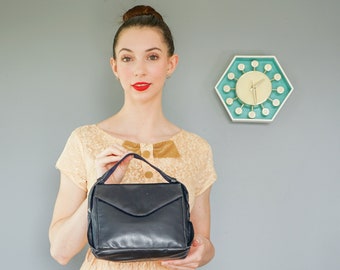 Vintage Leather Envelope Purse/ 1940s-50s Purse/ Vintage Handbag/ Vintage Woman Bag/ Vintage Pocketbook/ Vintage Purse/ Retro MCM Bag