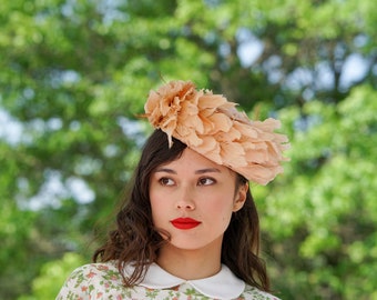 Vintage Feather Pillbox Hat, 1950s-60s Hat, Vintage Hat, Women Hat, Tea Party Hat, Kentucky Derby Hat, Wedding Hat, Cocktail Hat, Retro Hat