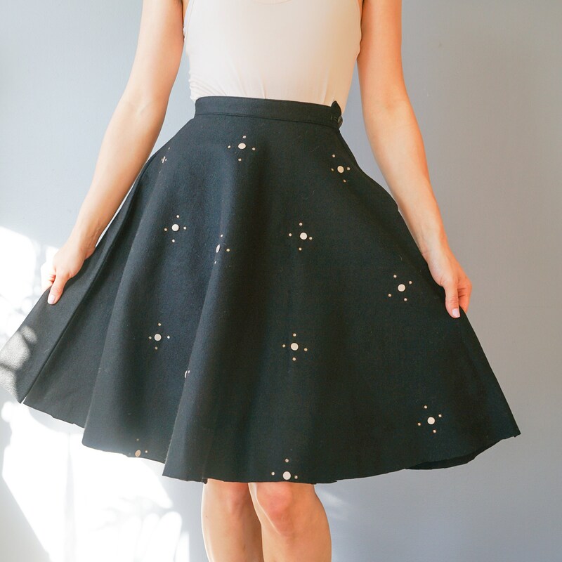 Women's 50s Poodle Skirts Vintage High Waist Swing A-Line