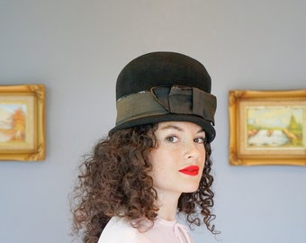 1960s RENEE\' Mod Wool Cap Hat Rhinestones and Soutache Trim 1960s RENEE main image 2