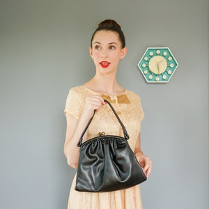 Monedero vintage de piel sintética con marco / Monedero de los años 50 y 60 / Monedero vintage / Bolso de mano vintage / Bolso vintage para mujer / Cartera vintage / Bolsos de noche