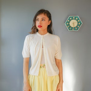 Vintage 1950's Virgin Turbo Orlon Acrylic Cardigan Sweater S