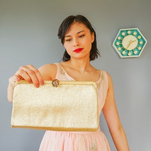 Vintage Lame Fabric Clutch Purse/ 1950s-60s Purse/ Vintage Handbag/ Cocktail Purse/ Vintage Bag Woman/ Vintage Purse/ Evening Bag/ Disco Bag