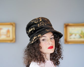 Vintage Fur Felt Velour Bucket Hat, Cloche Hat, Vintage Hat  display picture 1