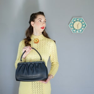 Bolsa Vintage de Couro Sintético com Moldura Floral/ Bolsa dos anos 1950/ Bolsa Vintage/ Bolsa Vintage/ Bolsa Vintage Feminina/ Carteira Vintage/ Bolsas de Noite