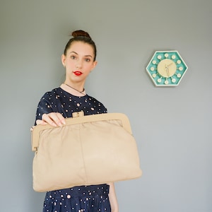 Cartera de mano de cuero vintage de Italia / Cartera de los años 60 / Cartera vintage / Bolso vintage para mujer / Bolso de mano vintage / Bolsos de noche / Bolso retro MCM / Cartera