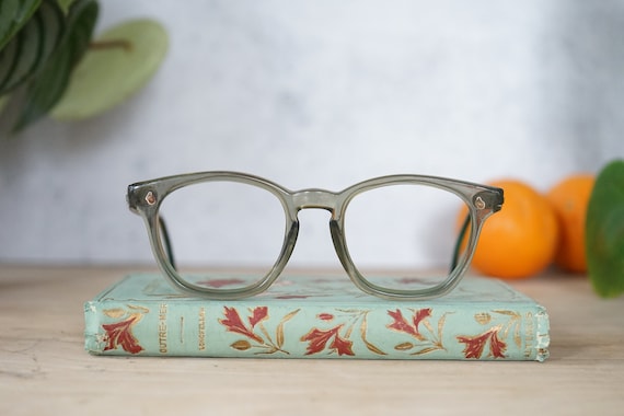 Vintage American Optical Eyeglasses 1970's Green … - image 1