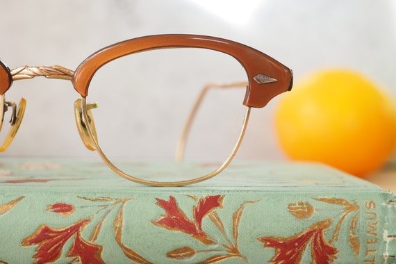 Vintage Eyeglass 1960s 12k gold filled cateye gla… - image 3