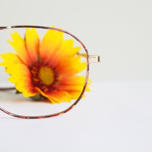 Vintage 1970s Aviators By Liberty Optical/ Gold Toned With Tortoiseshell Enamel/ New Old Stack glasses/ Made In Hong Kong image 2