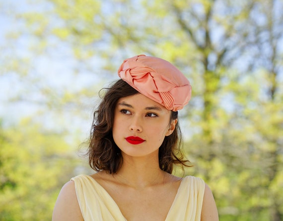 Vintage Pillbox Hat 1950s-60s Hat 