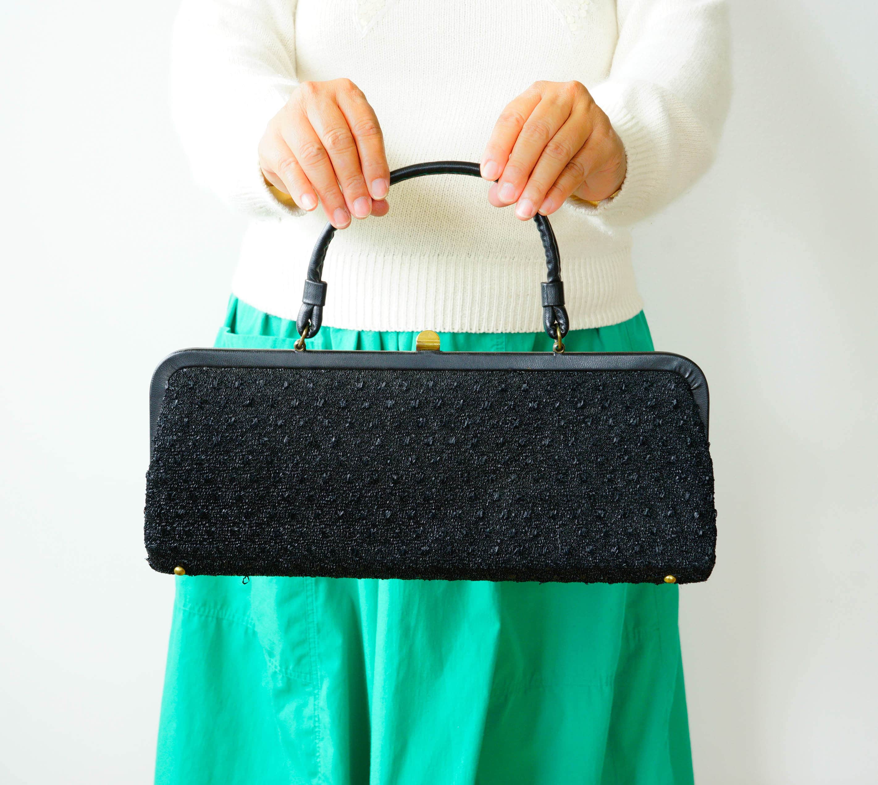 black straw purses