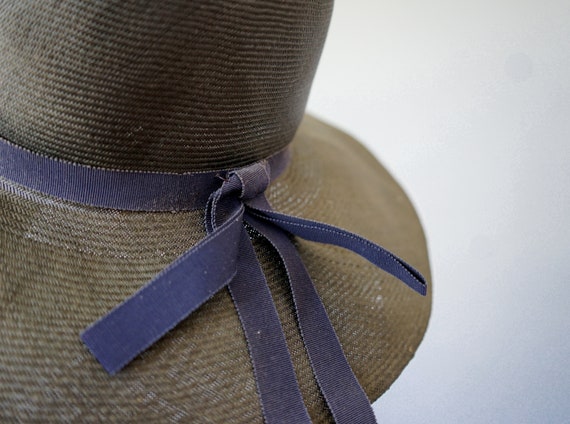 Vintage Straw Boater Hat, Wide Brim Hat, 1960s Ha… - image 8