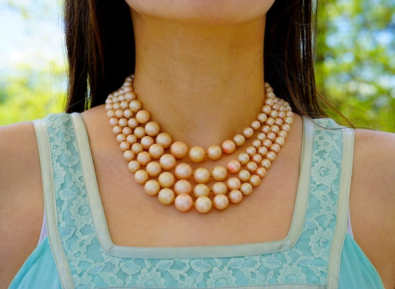 Vintage Faux Pearl Necklace/ Vintage Necklace/ 19… - image 2