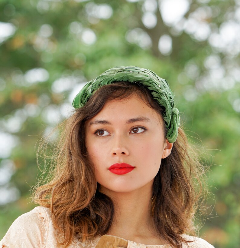 Vintage Feather Headband Hat Casque Hat Vintage Hat 1950s Etsy