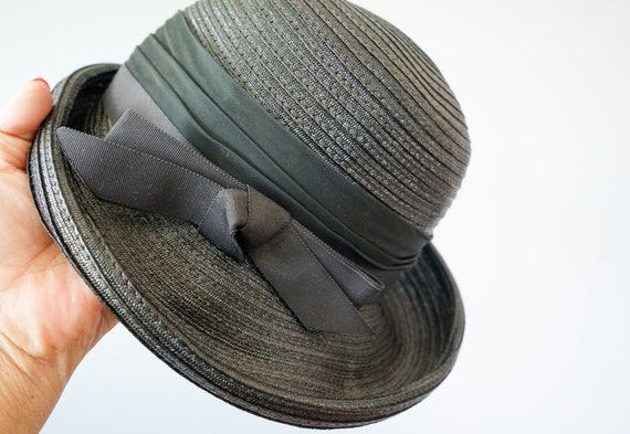 Vintage Straw Breton Hat, Women Bowler Hat, Vinta… - image 8