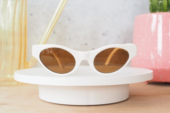 Vintage Sunglasses 1990s Cat Eye Shape by Christian Roth White