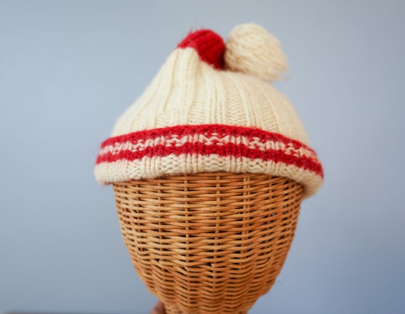 Vintage Winter Knit Beanie Hat, Vintage Hat, 1950s-60s Hat, Vintage Winter Cap, Vintage Hat, Women Hat, Fall Winter Hat, Children Winter Hat View 6