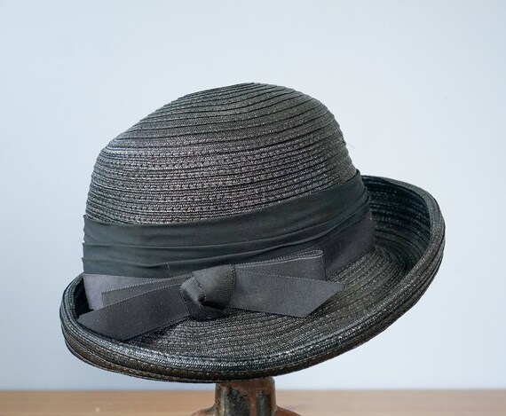 Vintage Straw Breton Hat, Women Bowler Hat, Vinta… - image 7