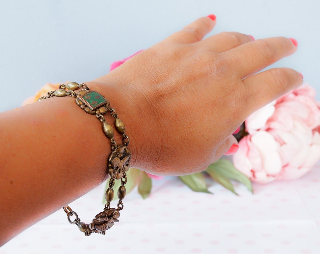 Vintage Enamel Coat of Arms Bracelet/ Victorian Slide Bracelet Etsy